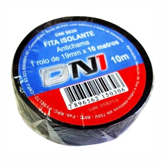 Fita Isolante em PVC Preta 10m - DNI 5030 em Oferta na Shopee
