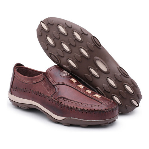 Sapatilha Mocassim Slip Verão 100% Couro Legitimo Masculino Confort Leve Macio Promoção Relampago