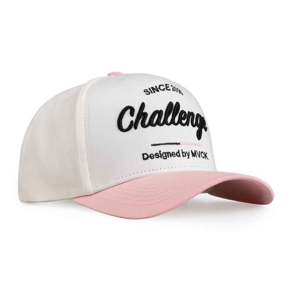 Boné Aba Curva Challenge Off White e Rosa MVCK