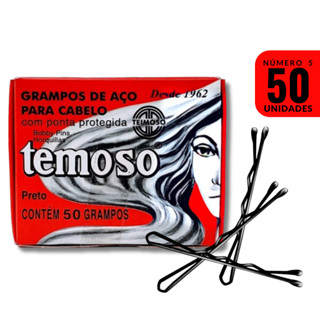 Grampo temoso Para Cabelo N° 5 C/50un PRETO - TEIMOSO em Oferta na Shopee