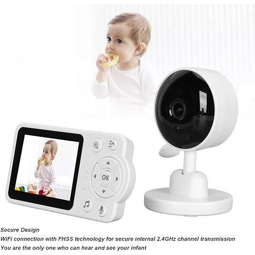 Baba Eletronica Monitor Video bebe HD, 2.4g Wifi Visão Noturna Sensores de Temperatura