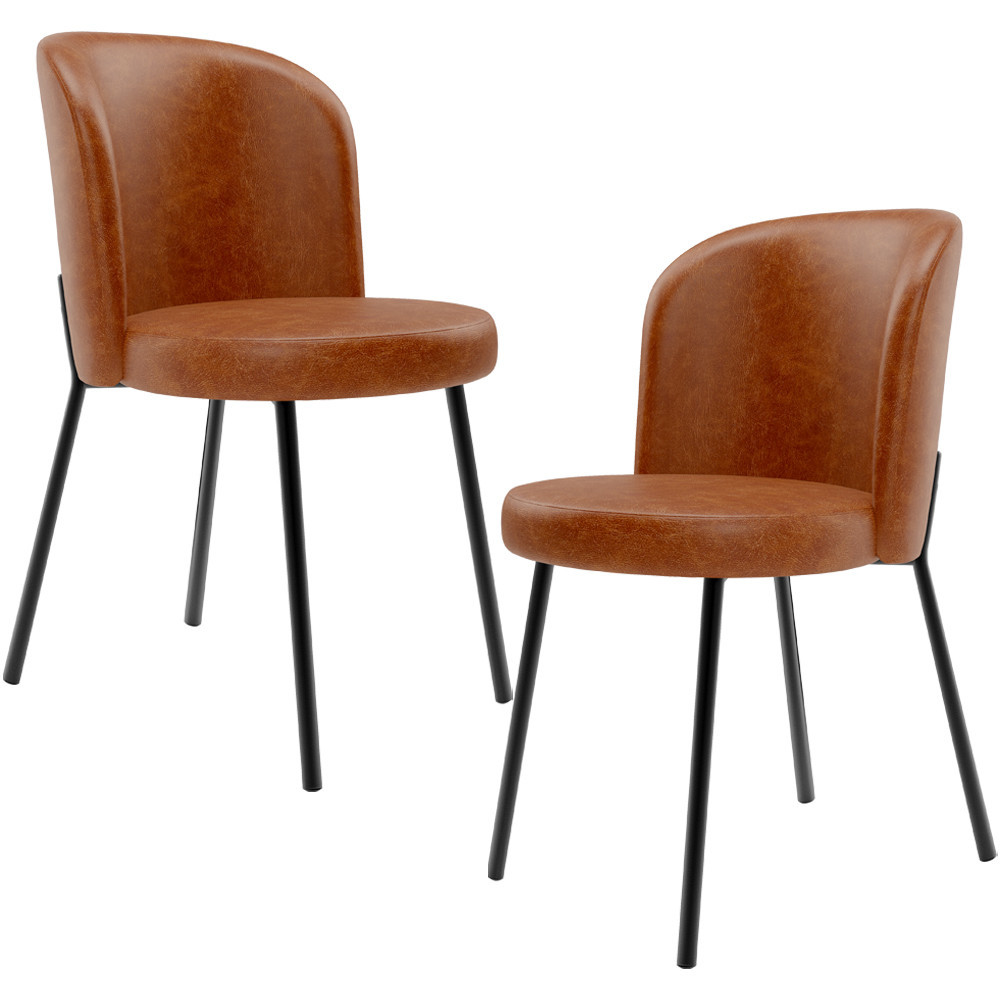 Kit 2 Cadeiras Sala de Jantar Estofada Gavi L02 Couríssimo Camel - Lyam Decor em Oferta na Shopee