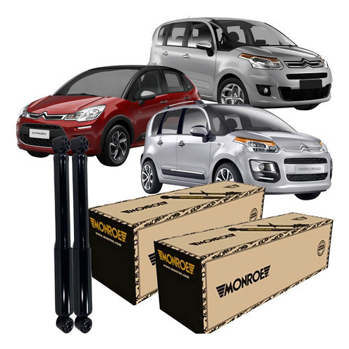 Kit Amortecedor Monroe Traseiro Citroen C3 1.5 2014