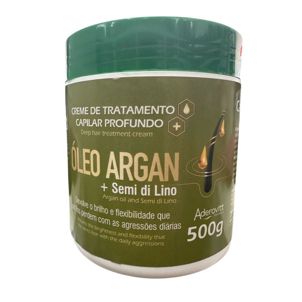 Máscara de Hidratação Profissional Capilar Cautery 500g - ÓLEO DE ARGAN + Semi Linho
