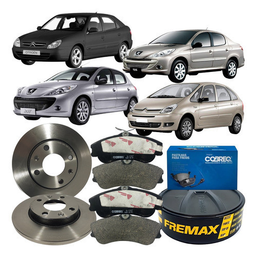 Jogo Disco Pastilha Dianteira Freio Peugeot 206 207 Xsara em Oferta na Shopee