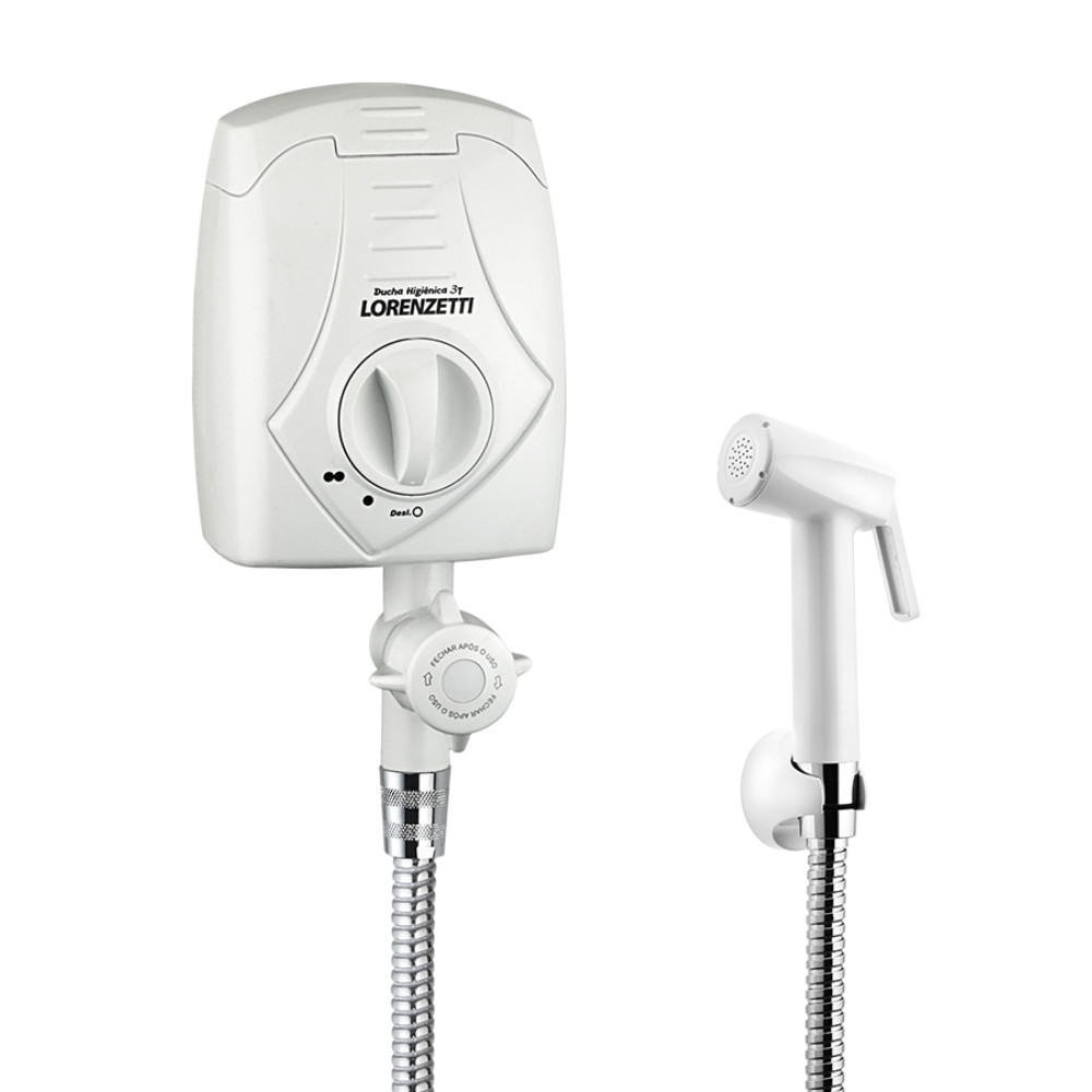 Ducha Higiênica Chuveirinho Elétrica Aquecedor 3T 220V 4300W Branca Lorenzetti