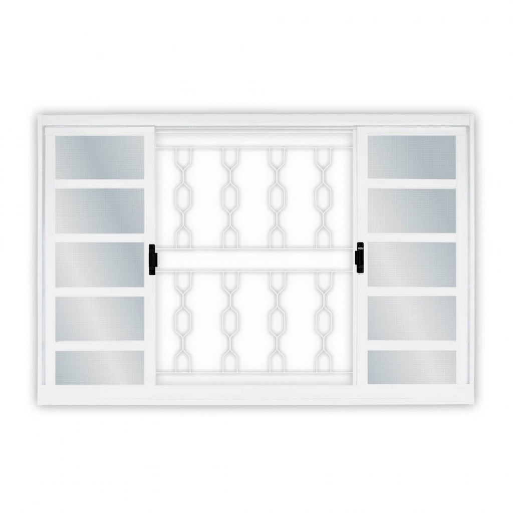 Janela de Aço de Correr 100x150cm 4 Folhas com Grade Minas Sul MGM em Oferta na Shopee