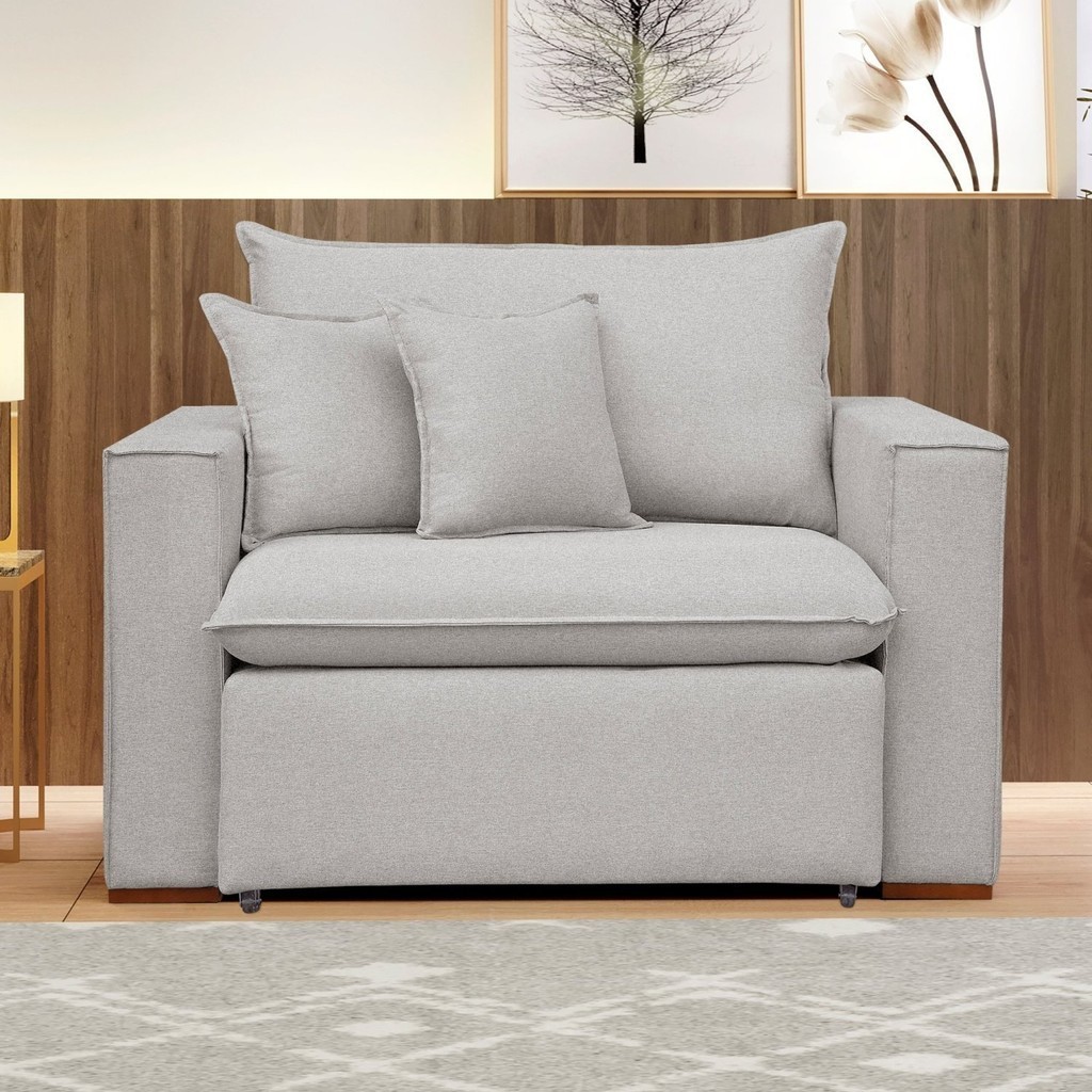 Poltrona Retrátil 100cm Barcelona Linho  Linho Gelo em Oferta na Shopee