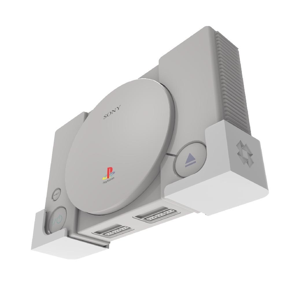 Suporte Expositor Parede p/ PlayStation 1 PS1 Branco