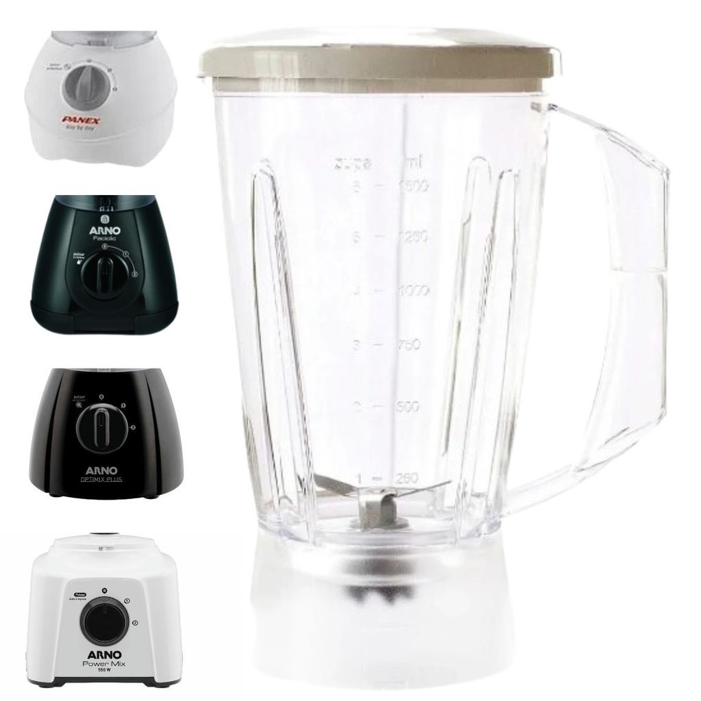 Jarra De Liquidificador Para Arno Optimix Plus/ Panex/ Faciclic/ Power Mix Acrilico Com Alça