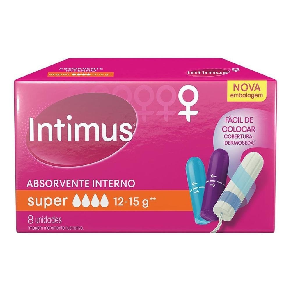 Absorvente Interno Intimus Super 8 Unidades em Oferta na Shopee