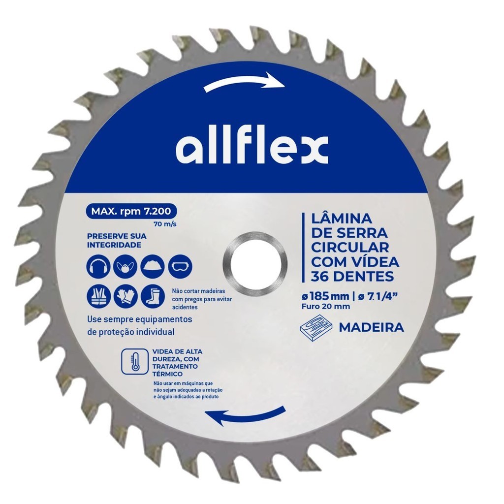 Disco Serra Circular allflex C/Videa 7.1/4 36 Dentes