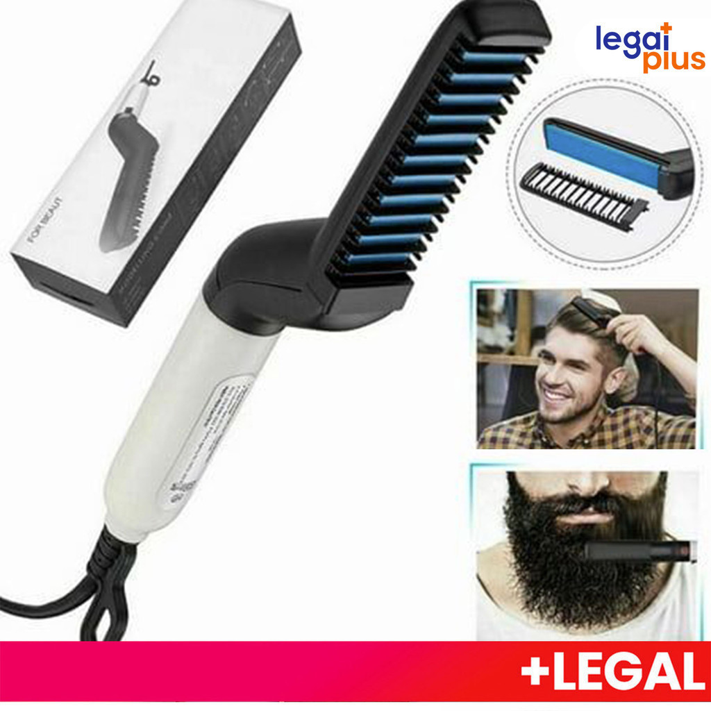 Chapinha modelador Pente Portatil para cabelo e barba masculino Pente Eletrico Escova Alisadora