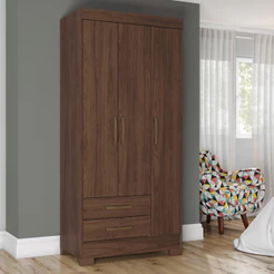 Guarda Roupa Solteiro 3 Portas 2 Gavetas Sensi Briz