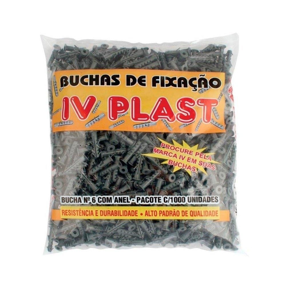 Bucha Plástica Fixação Ivplast N.6 Com Anel - Embalagem c/ 1.000 unidades - Home & Living