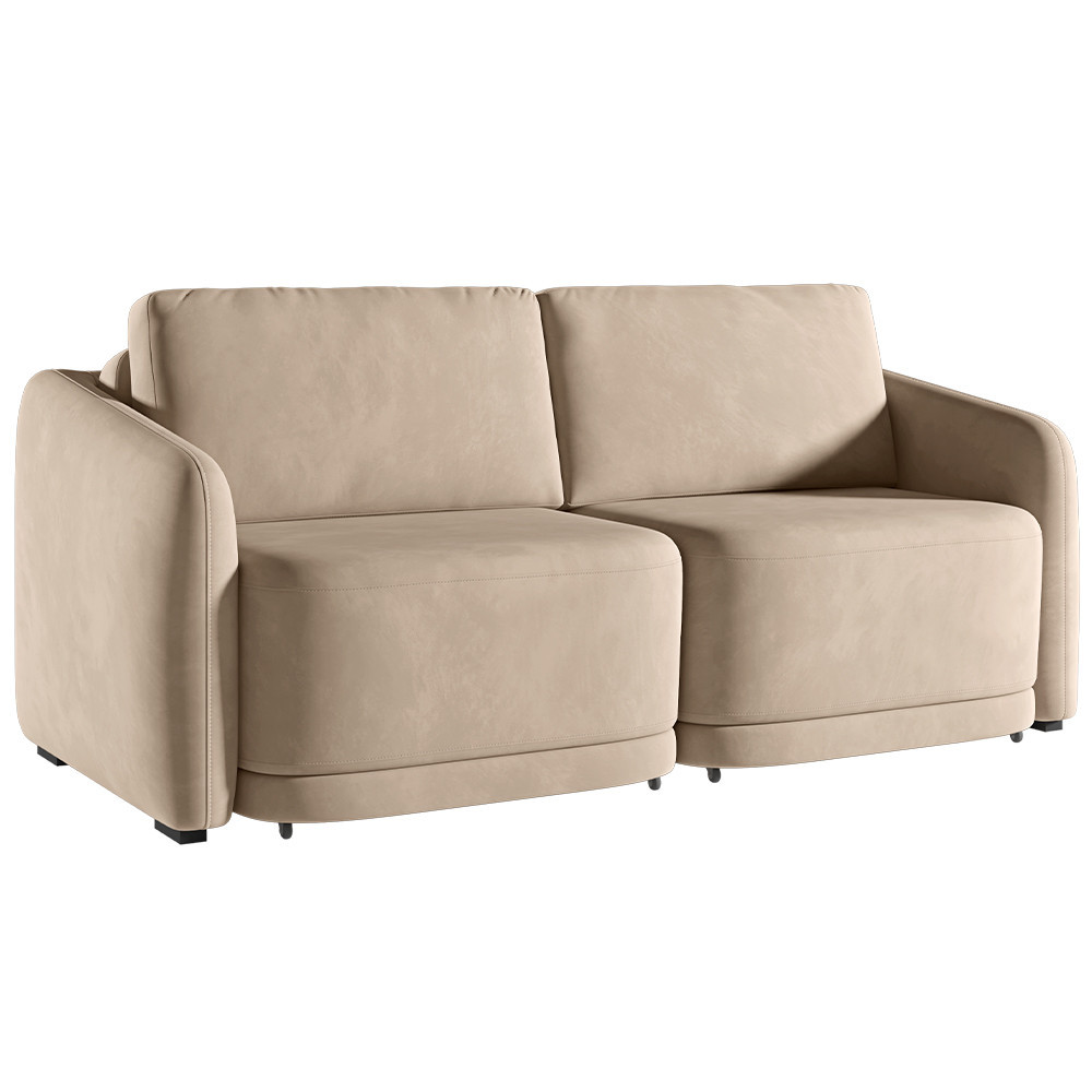 Sofá Cama para Sala de Estar 2 Lugares 216cm Montserrat K01 Veludo Bege - Lyam Decor - Home & Living