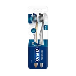 ORAL-B ESCOVA DENTAL ADVANCED 7 BENEFÍCIOS PRÓ-SAÚDE MACIA COM 2 UNIDADES