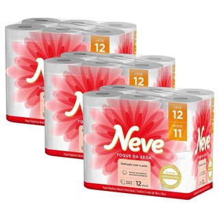 Kit 3 Papel Higiênico Neve Toque de Seda Folha Dupla 12un cada em Oferta na Shopee