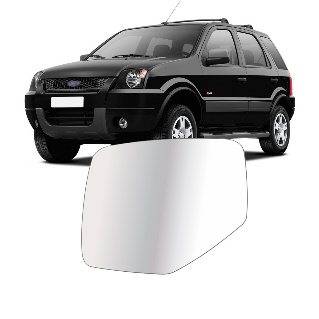 Lente Retrovisor Com Base Ecosport 2003 2004 2005 2006 2007 2008 2009 2010 2011 Ranger 2004 2005 2006 2007 2008 2009 Lado Esquerdo Motorista