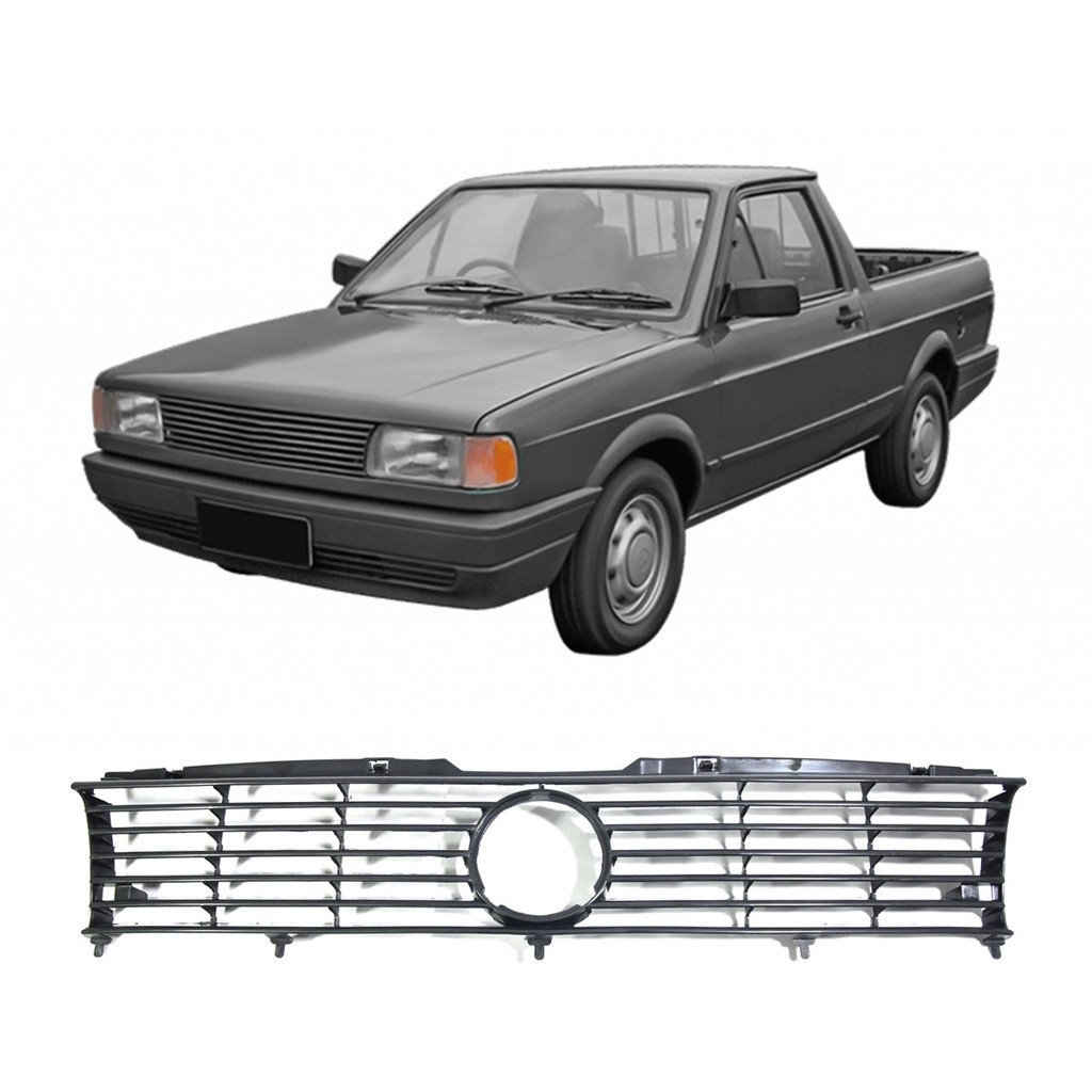 Grade Frontal Preta Volkswagen Saveiro Quadrada 1991/1994