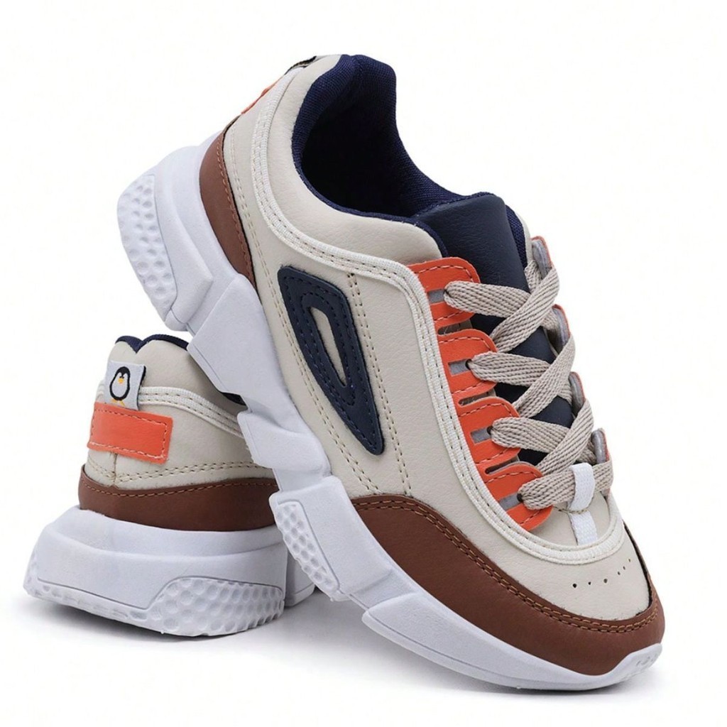 Tênis Infantil Casual Infantil Feminino Masculino com Recortes Antiderrapante Macio
