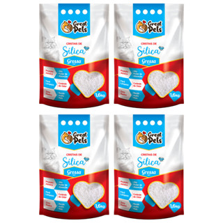 Kit 4 Areia Higiênica Sílica Great Pets Grossa 1,6kg em Oferta na Shopee