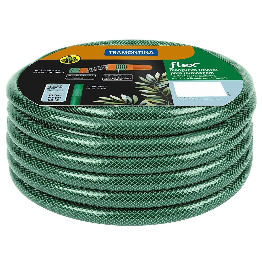 Mangueira Tramontina Flex 30 Metros, com Esguicho e Engates Rosqueados - 79172/300 em Oferta na Shopee