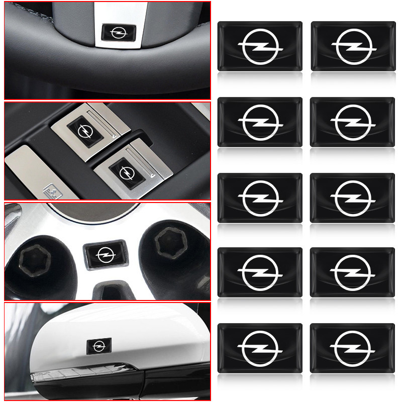 10 Pçs 3D Estilo Do Carro Decorativo Resina Epóxi Emblema Adesivo Decalques Para Opel Astra Hgj Insignia Mokka Zafira Co