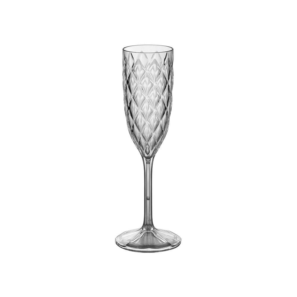 Taça Champagne Plástico 200 ml Incolor Glamour Plasútil - Home & Living