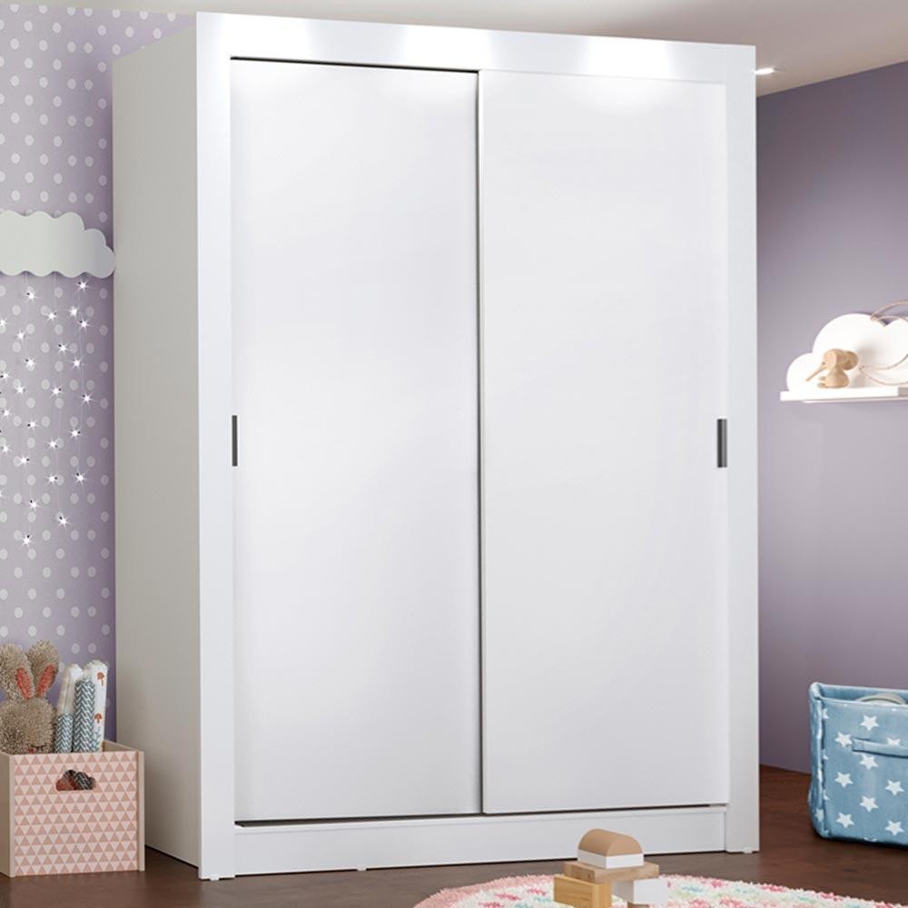 Guarda-Roupa Infantil Madesa Bento 2 Portas de Correr 2 Gavetas - Branco - Home & Living