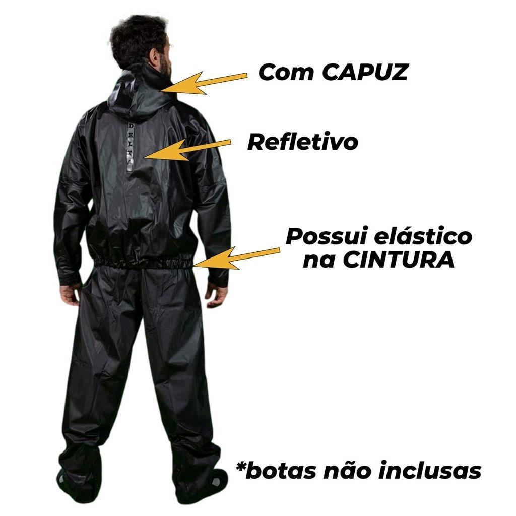 Capa De Chuva Delta Flex Com Capuz Moto Motoqueiro Ciclista