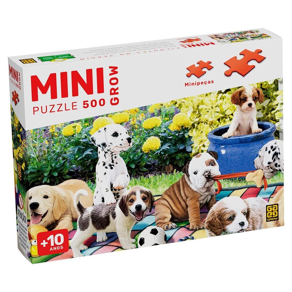 Mini Puzzle 500 peças Filhotes no Jardim - Mom & Baby