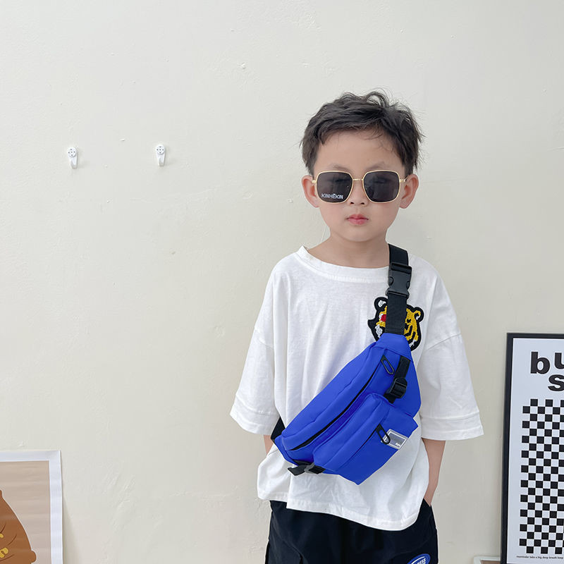 Bolsa de Ombro Masculina Casual Cor Sólida Bolsa de Peito Esportiva Infantil