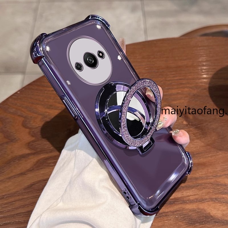 Capa Para xiaomi redmi a3 2024 4g De Telefone À Prova De Choque 3D Suporte De Espelho De Maquiagem Nova Macia SJSFHZJ01