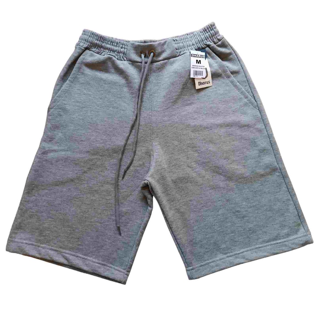 Bermuda Moletom Masculina Adulto Com Elástico Cores Sortidas