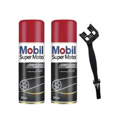 Kit Escova De Limpeza + 2 Lubrificantes Corrente Mobil Chain lube