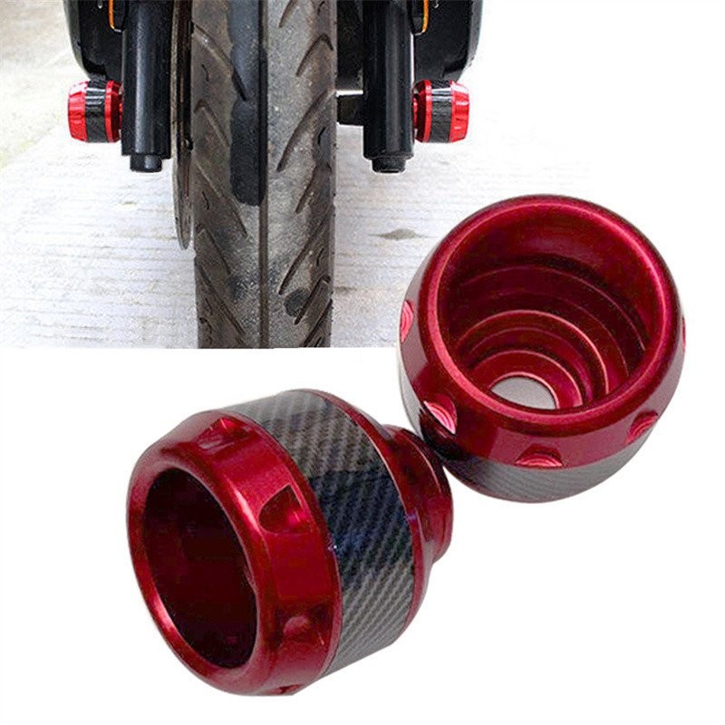 Par de Capa de Garfo Dianteiro de Fibra de Carbono para Motocicleta, Almofada Deslizante de Quadro Neutro, Adequado para