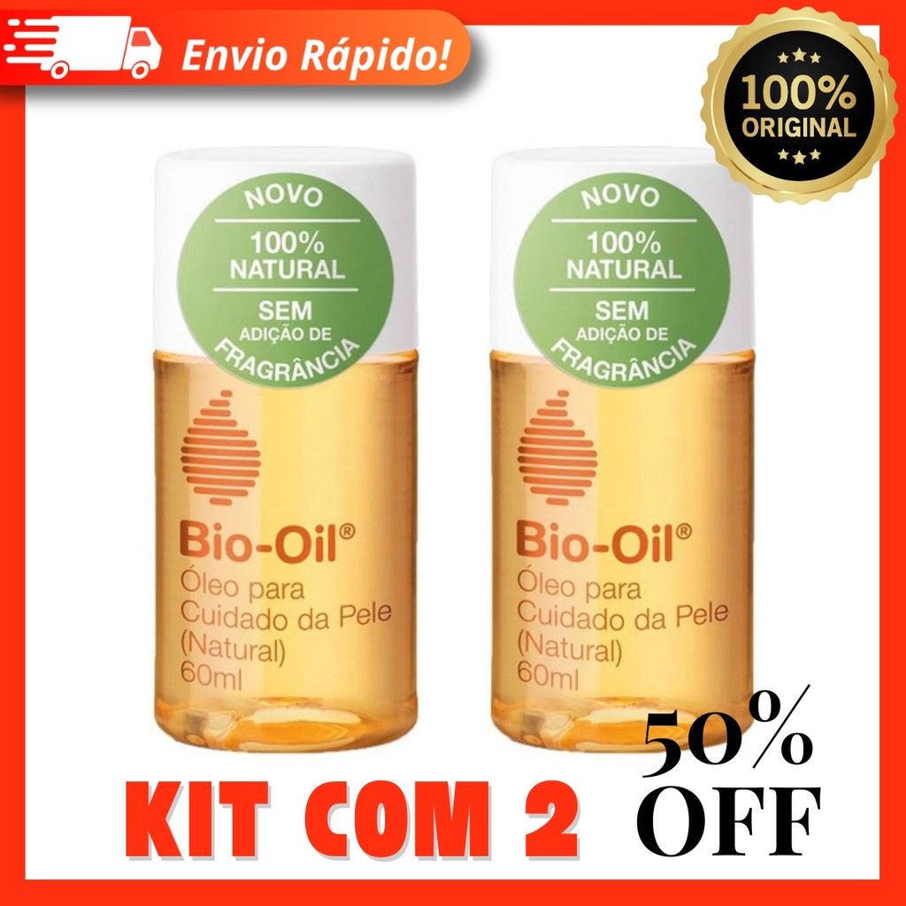 Bio-Oil Óleo Corporal Natural - 60ml 100% Original - Kit com 2 Unidades Bio Oil