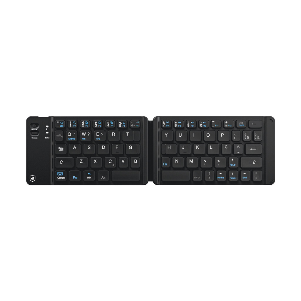 Mini Teclado Sem Fio Gshield Armor - Dobrável, Bluetooth e Compatível com Android, iPhone, iPad e PC em Oferta na Shopee