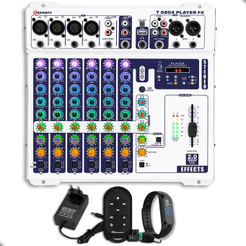 Mesa de Som Taramps 8 Canais T0804 Player Stereo FX Multicolor Bluetooth USB Microfone Violão + Relógio