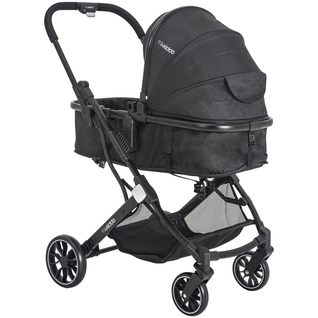 Carrinho de Bebê Zig Zag Preto Kiddo Berço Passeio e Moisés em Oferta na Shopee