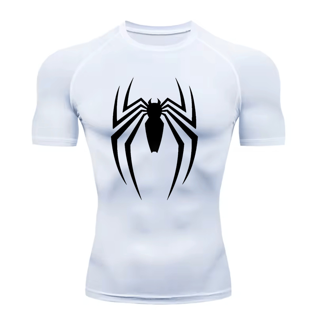 Camisa Compressão Proteção Uv 50+ Estampada Tecido Gelado Segunda Pele Manga Curta Aranha Venom em Oferta na Shopee