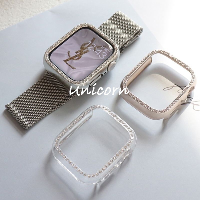 Capa De Diamante Para Apple Watch 11 10 9 8 7 42mm 41mm 45mm 44mm 40mm Bling Bumper Protector Shell i Series 8 3 4 5 6 S — imagem 2 de 2