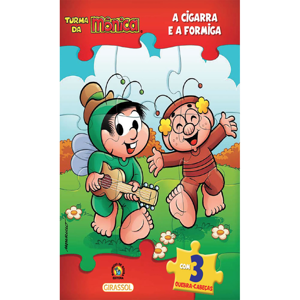 TURMA DA MÔNICA LIVRO QUEBRA CABEÇAS   A CIGARRA E A FORMIGA COM 3 QUEBRA CABEÇAS em Oferta na Shopee