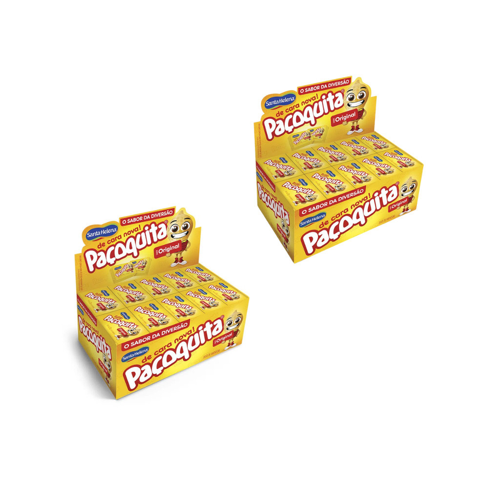 Kit 2 displays Pacoca Pacoquita Quadrada 50 unidades com 20 Gr