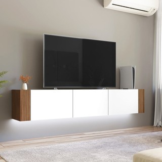 Rack para TV até 60 Polegadas Suspenso com LED Inferior 2,17m Udine Yescasa Cedro/Branco em Oferta na Shopee