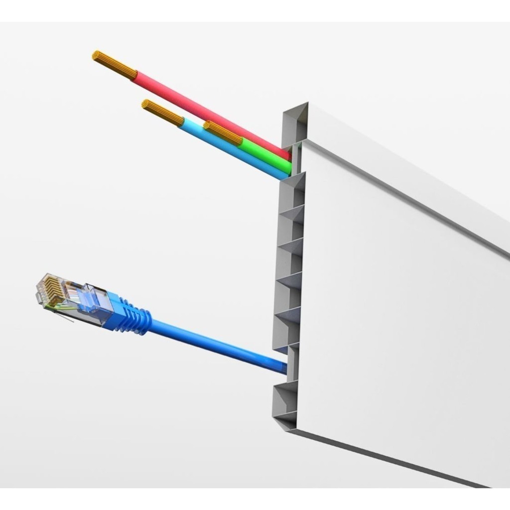 Detalhes do Kit Rodapé de Pvc 10 Barras Frisadas de 15cmx15mmx2,40m com 24 Metros Lineares Permatti Branco