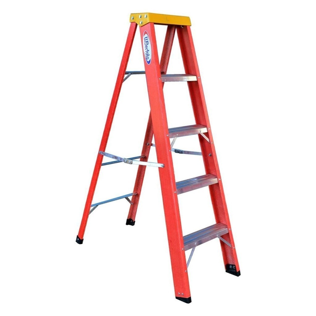 Escada em Fibra Tesoura 4 Degraus 1,50m com Patamar Simples WBertolo em Oferta na Shopee