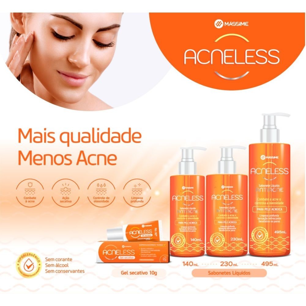 Sabonete Líquido para acne Acneless 495ml - Massime
