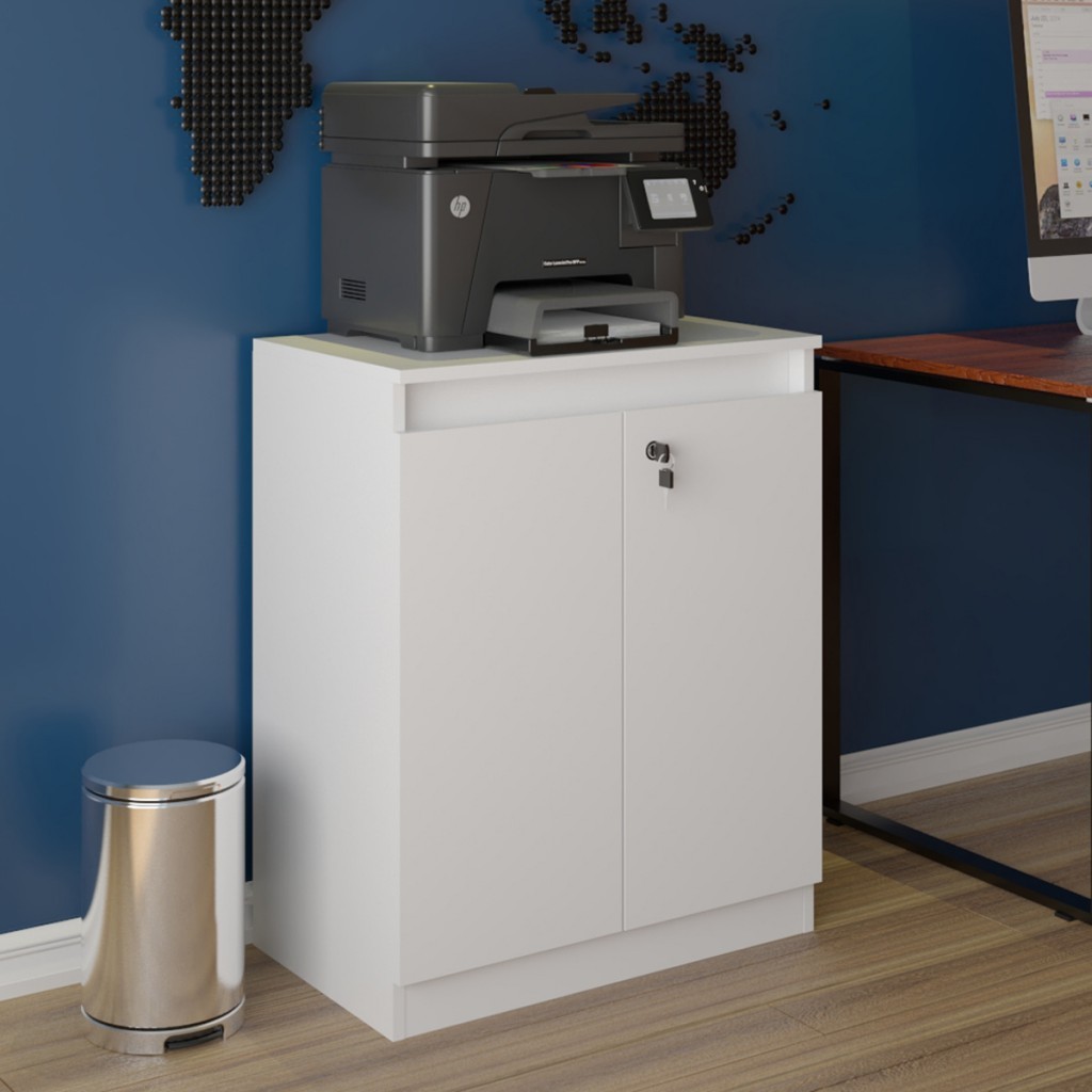 Armário para Escritório 2 Portas State com Chave Branco - Pnr Móveis em Oferta na Shopee